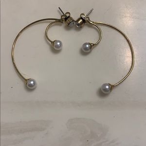Rhinestone and pearl earrings